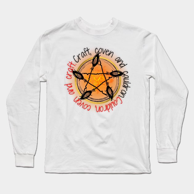 Craft, Coven and Cauldron-witch Long Sleeve T-Shirt by Rattykins